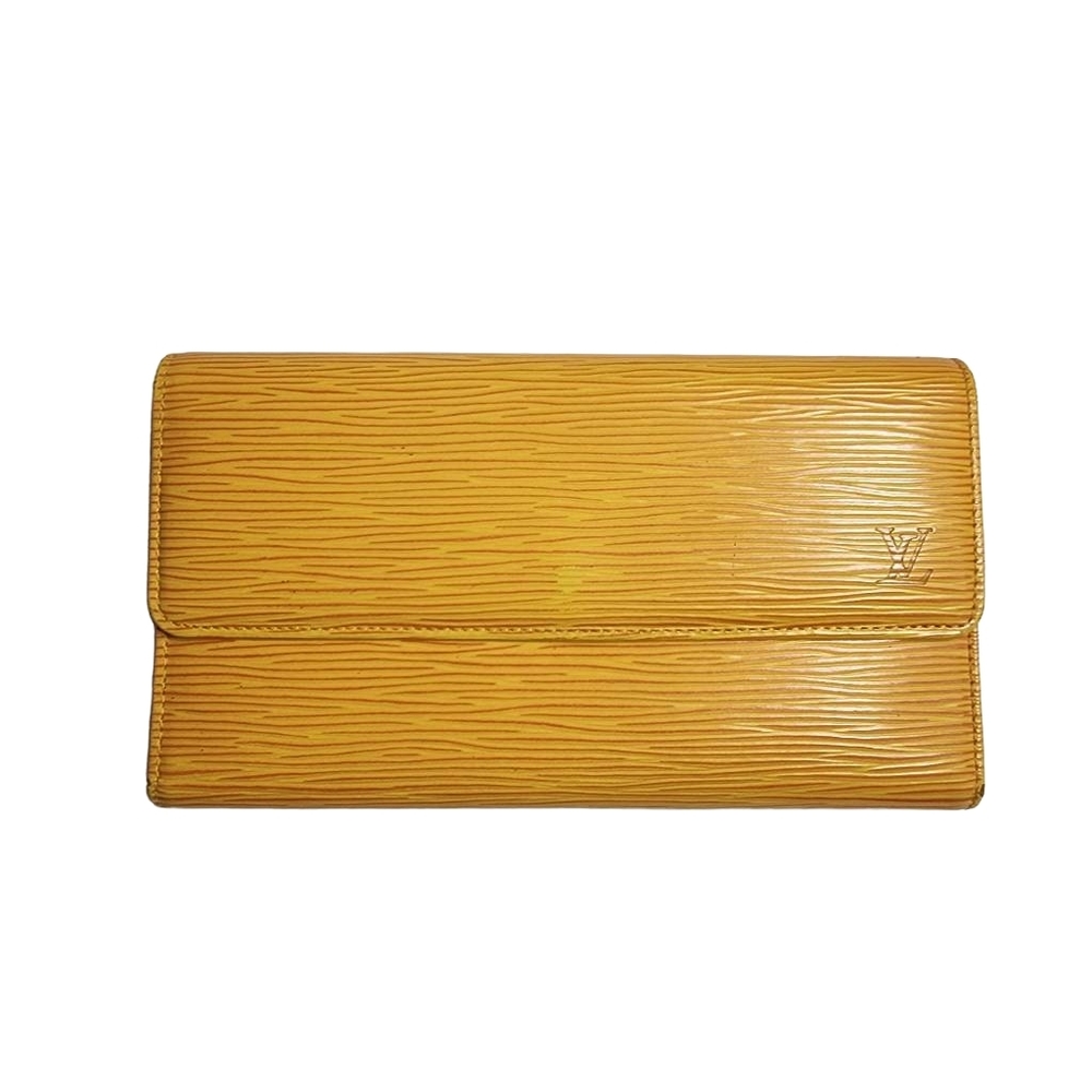 LOUIS VUITTON mustard epi leather porte tresor international trifold wallet
